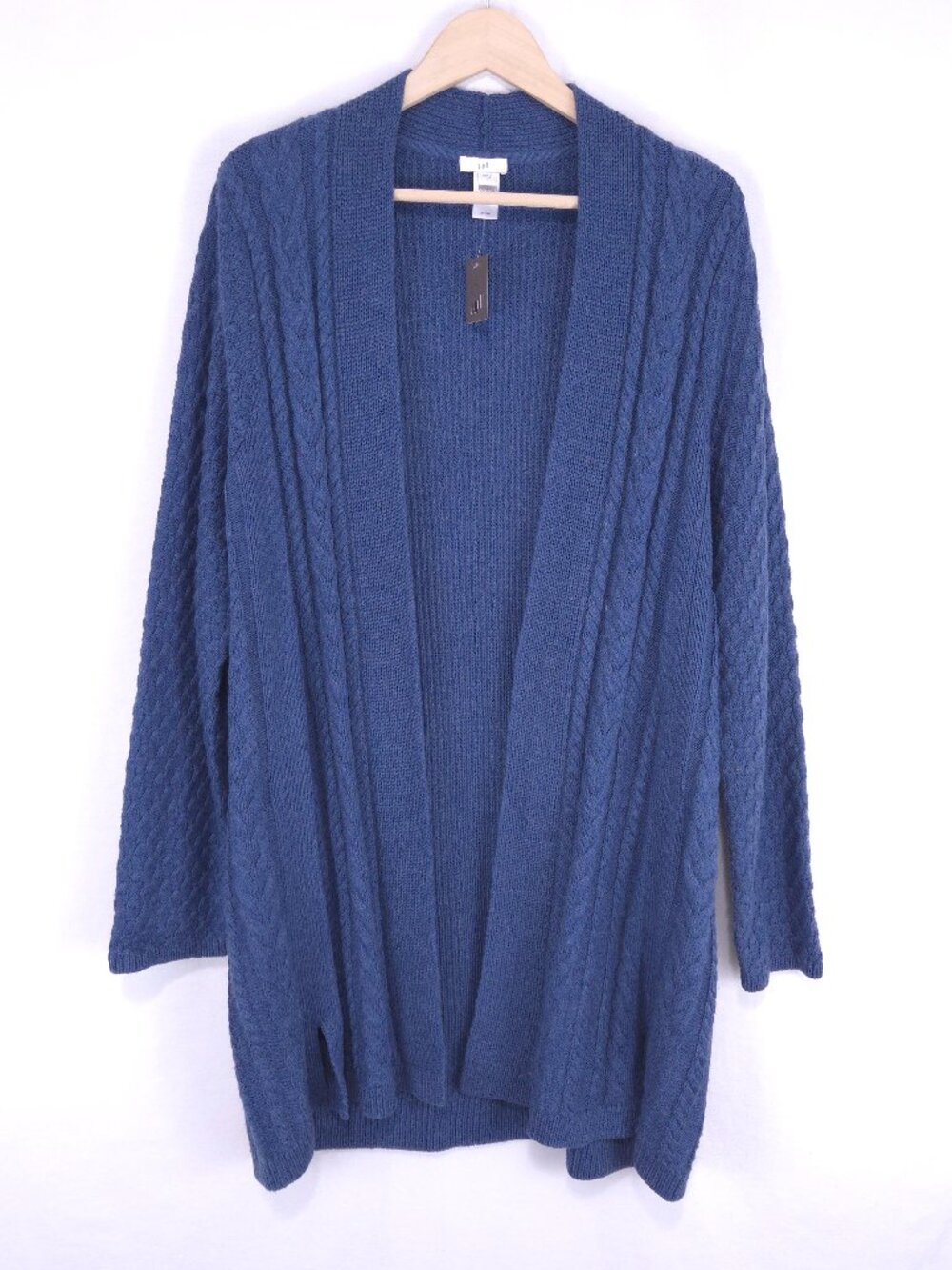 J. Jill Women's Long Cable Knit Cardigan Sweater Duster